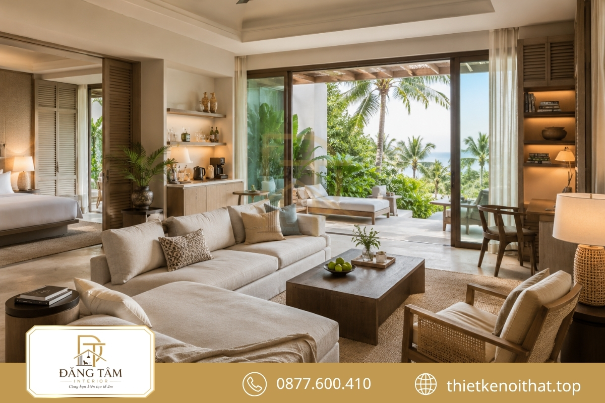 Không gian thiết kế biệt thự nghỉ dưỡng ưu tiên công năng phục vụ trải nghiệm thư giãn