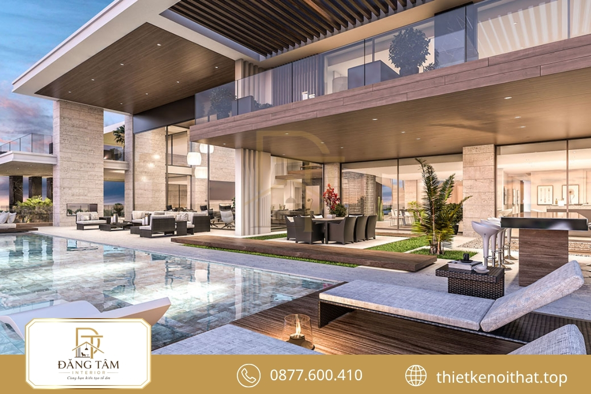 Thiết kế biệt thự nghỉ dưỡng có hồ bơi riêng tạo trải nghiệm thư giãn trọn vẹn