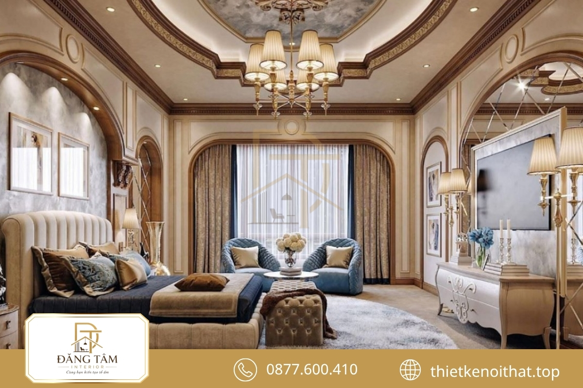 Mẫu thiết kế nội thất biệt thự đơn lập Tân cổ điển thanh lịch 