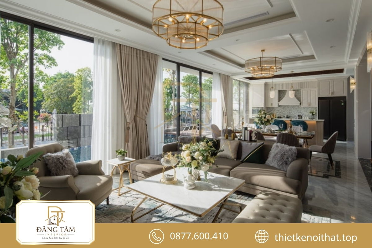 Thiết kế nội thất biệt thự nghỉ dưỡng Tân cổ điển mang vẻ thanh lịch sang trọng