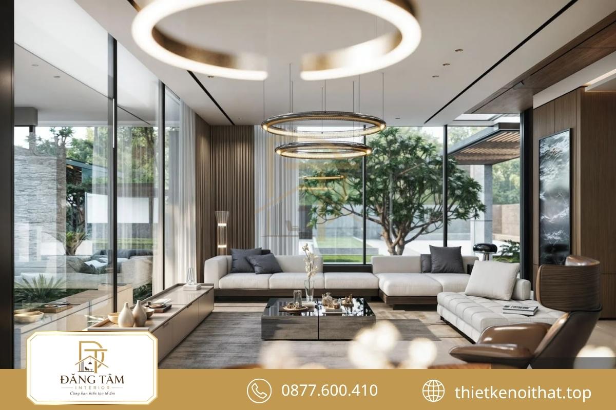 Không gian hướng vườn tận dụng ánh sáng tự nhiên và tầm nhìn xanh