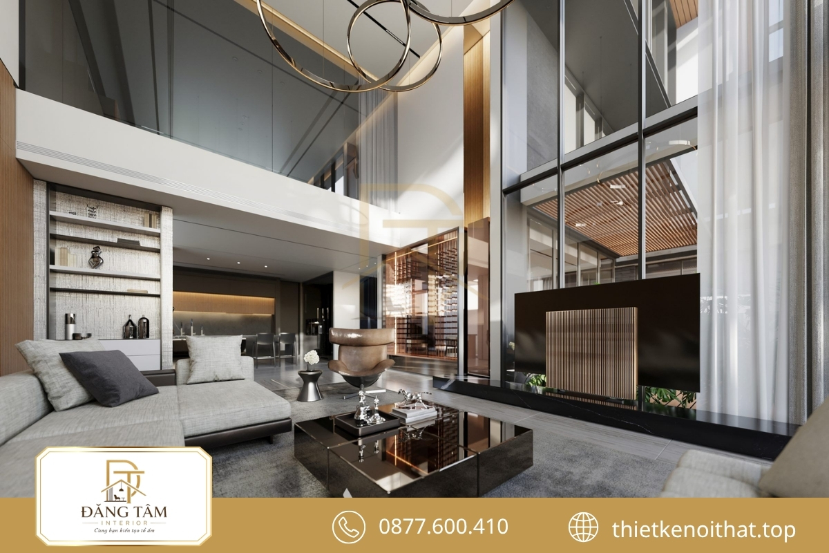 Thiết kế nội thất biệt thự sân vườn Luxury với vật liệu cao cấp