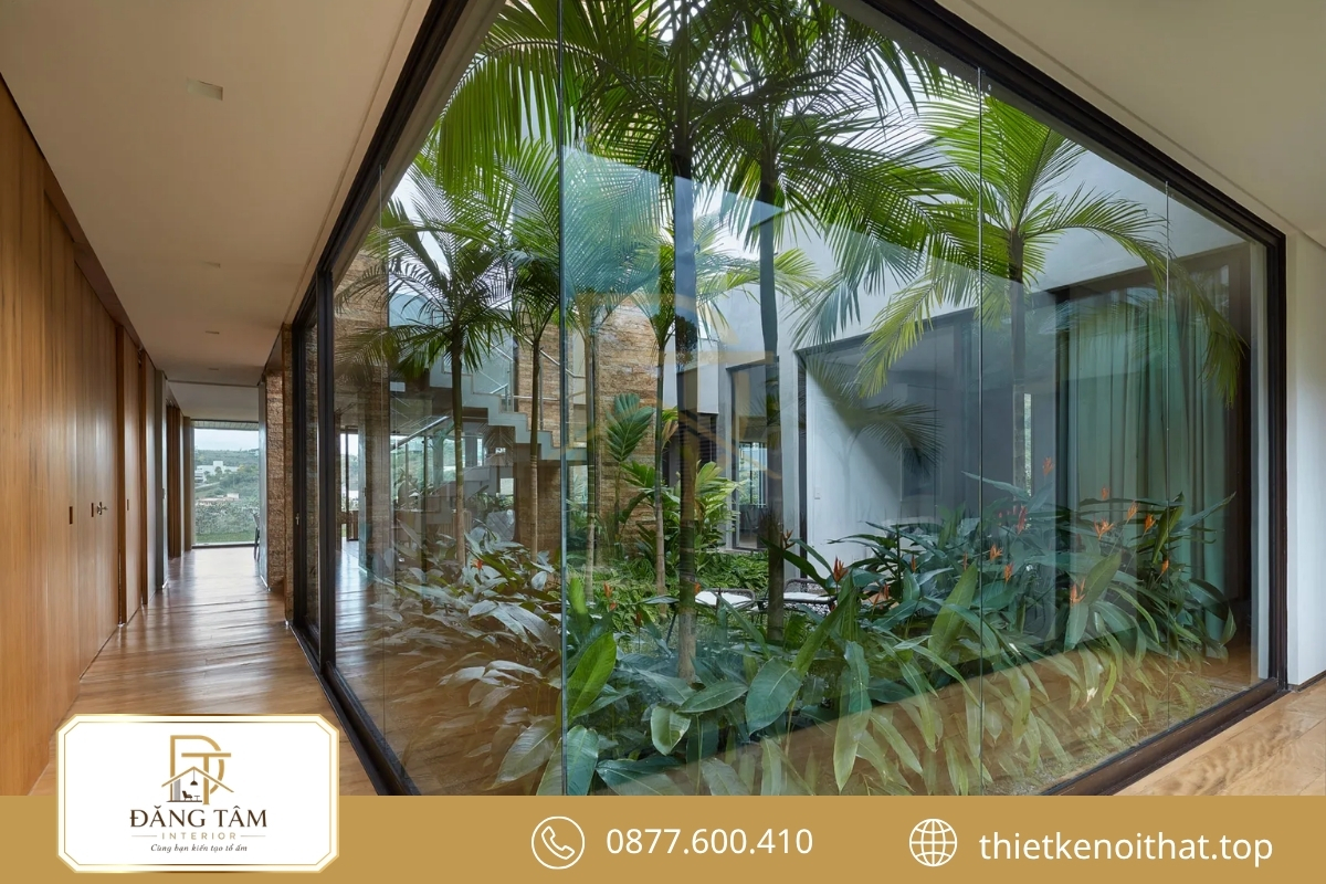 Nội thất biệt thự nhà vườn nhiệt đới gần gũi cây xanh tự nhiên