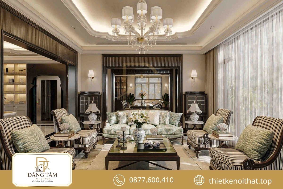 Tân cổ điển cân bằng đường phào tinh tế với vật liệu sang trọng
