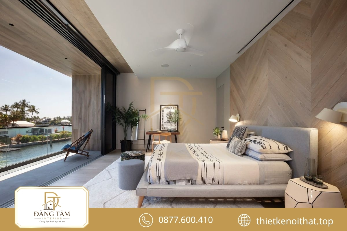 Mẫu thiết kế nội thất biệt thự nghỉ dưỡng tạo phòng ngủ riêng tư và thư thái