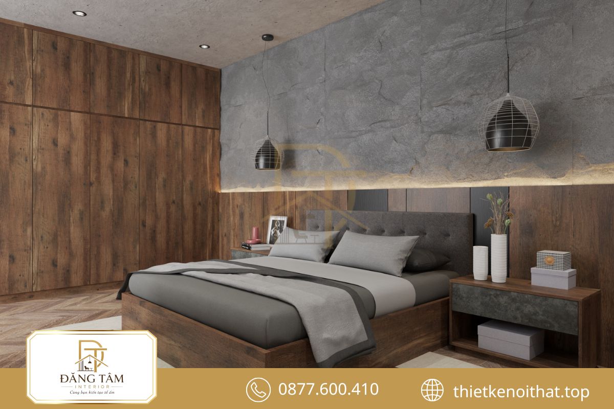 Hoàn thiện nội thất nhà phố với phòng khách, bếp và phòng ngủ hài hòa.