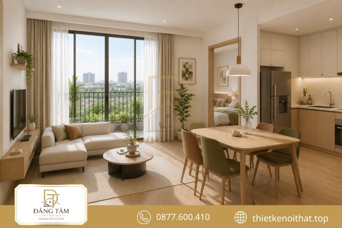 Chung cư 45m2 sáng thoáng hơn nhờ màu sáng và ánh sáng tự nhiên