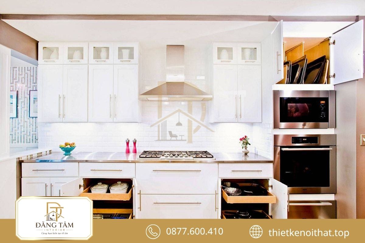 Bếp chữ I phù hợp với căn hộ có mặt bằng hẹp dài