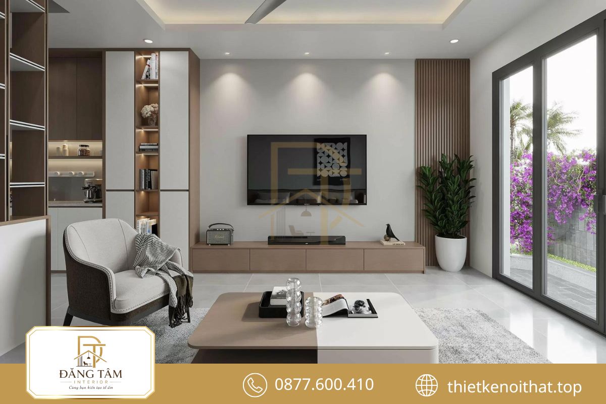 Thiết kế thi công nội thất phòng khách phù hợp nhu cầu và phong cách riêng