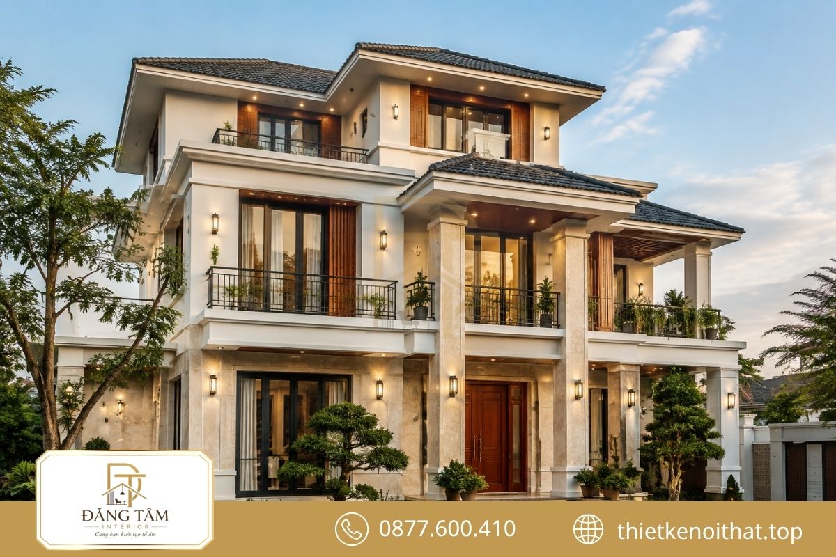 Mặt tiền sau cải tạo biệt thự mang diện mạo sang trọng và giàu dấu ấn