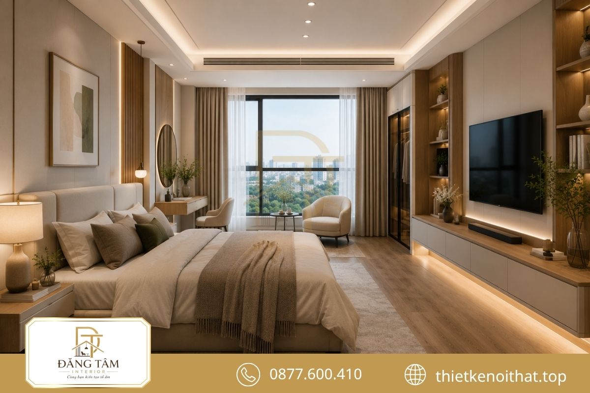 Thiết kế căn hộ 100m2 cân bằng công năng, thẩm mỹ và tiện nghi 