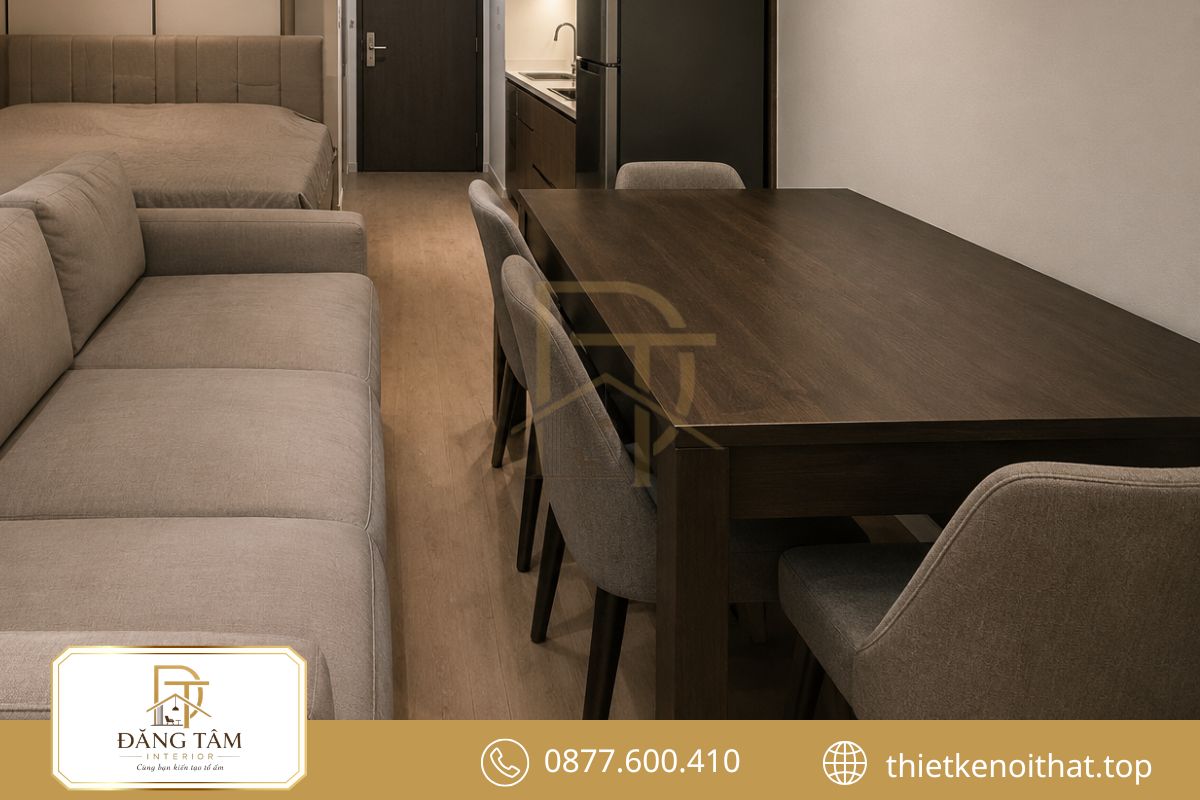 Sofa sâu, bàn ăn dài hoặc giường có khung lớn dễ cản cửa