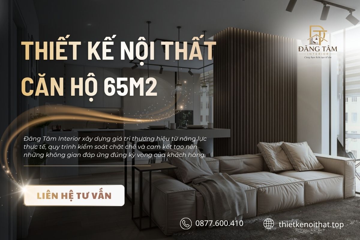 Đăng Tâm Interior – Đơn vị thiết kế nội thất căn hộ 65m2 uy tín