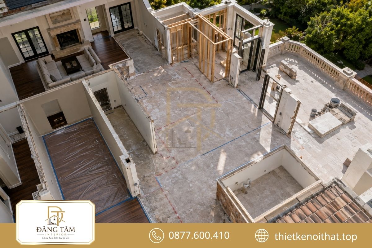 Phạm vi cải tạo biệt thự càng rõ ràng, dự toán càng sát khối lượng thực tế