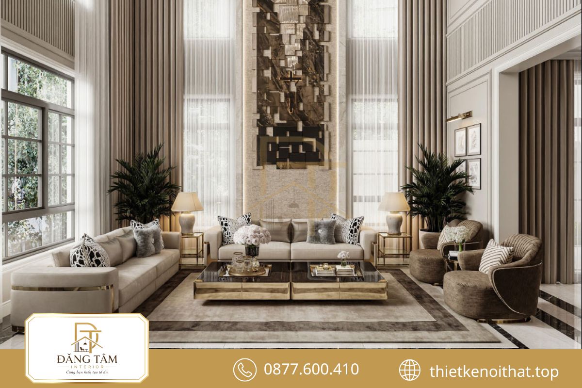Dự án phòng khách Luxury – Dấu ấn cá nhân hóa từ các chất liệu xa hoa, cao cấp