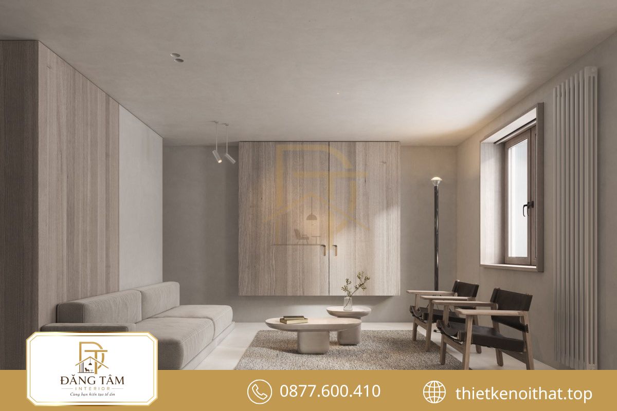 Dự án phòng khách tối giản – Gọn gàng, tinh gọn và tối ưu diện tích