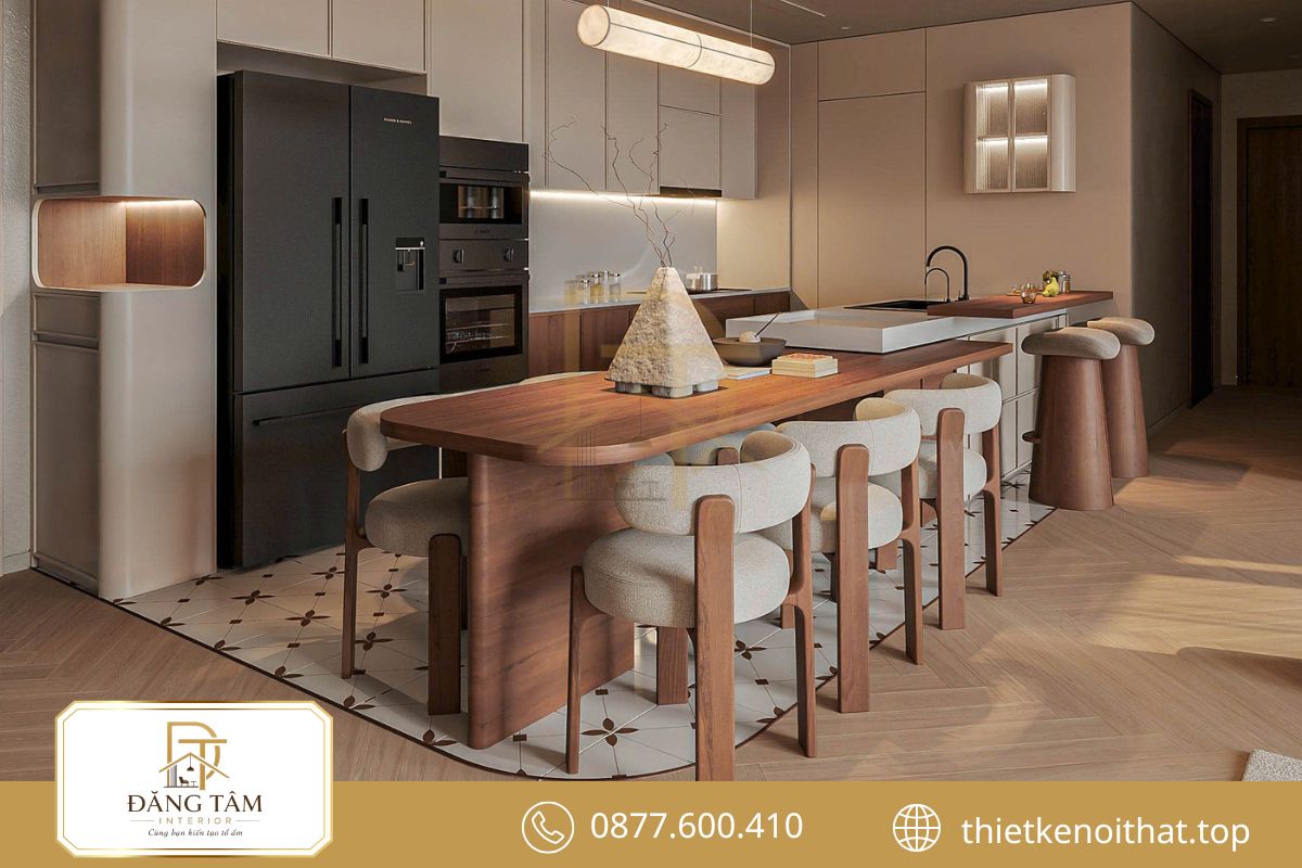 Ho&agrave;n thiện nội thất kh&ocirc;ng gian bếp v&agrave; ph&ograve;ng kh&aacute;ch liền mạch