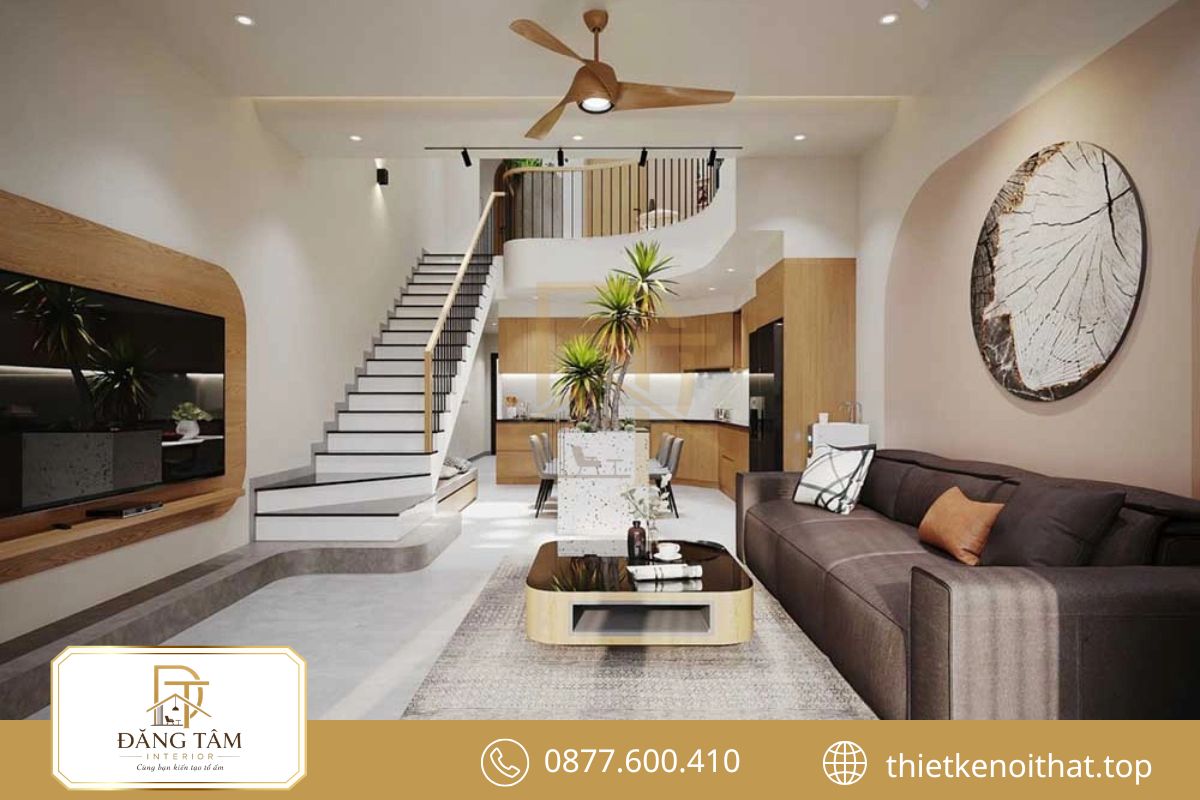Thiết kế nội thất nhà ống 3m tăng cường lấy sáng và đối lưu không khí tự nhiên