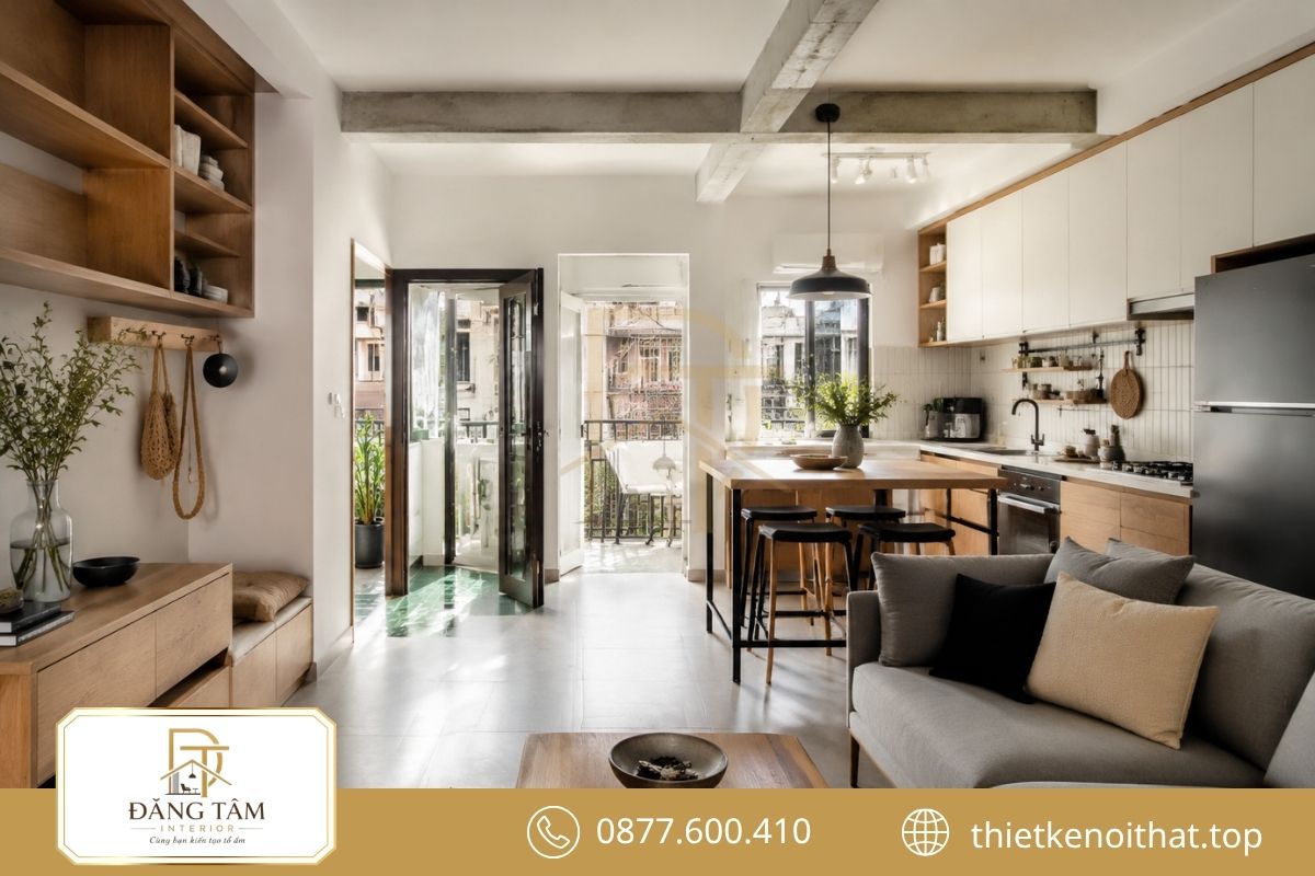 Phong cách hiện đại giúp cải tạo nhà tập thể cũ thêm tiện nghi