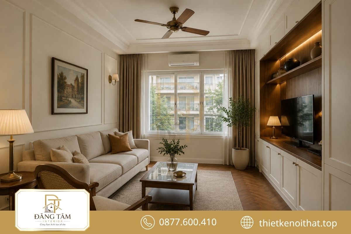 Nét tân cổ điển giúp cải tạo nhà tập thể cũ thêm sang trọng