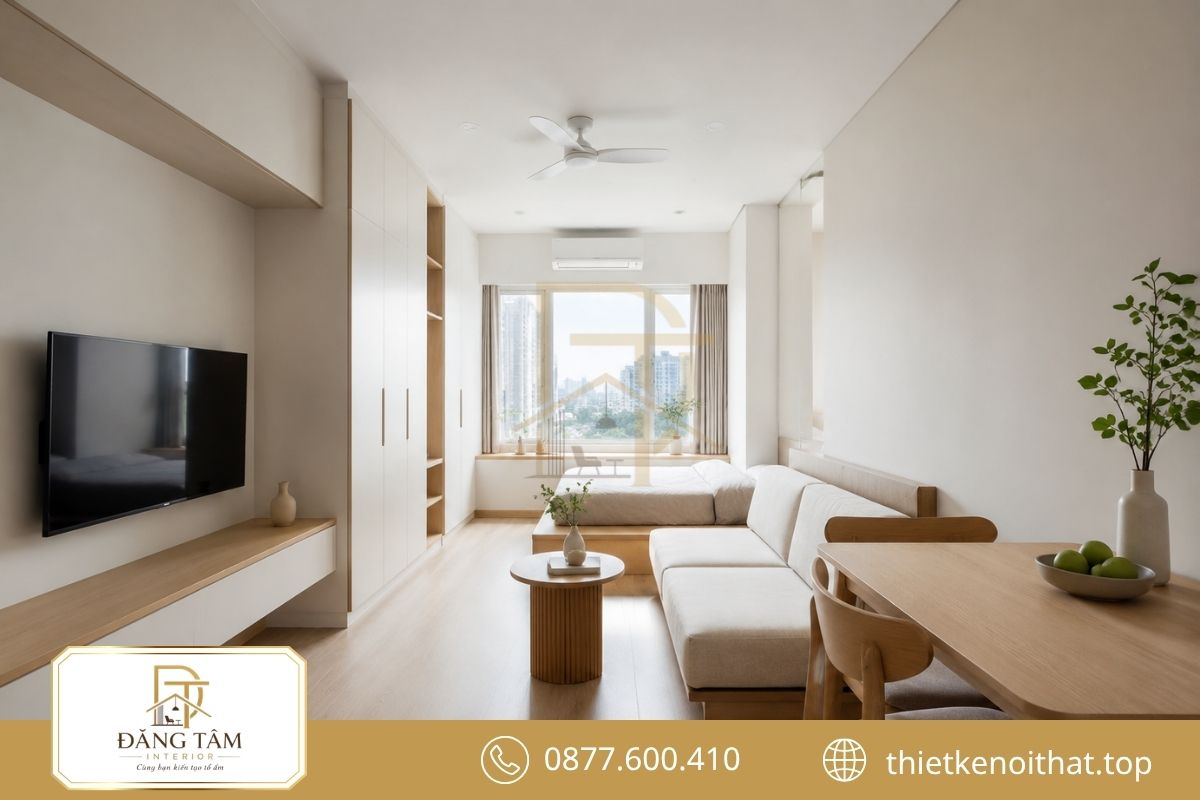 Phong cách tối giản giúp cải tạo nhà tập thể cũ trông rộng hơn