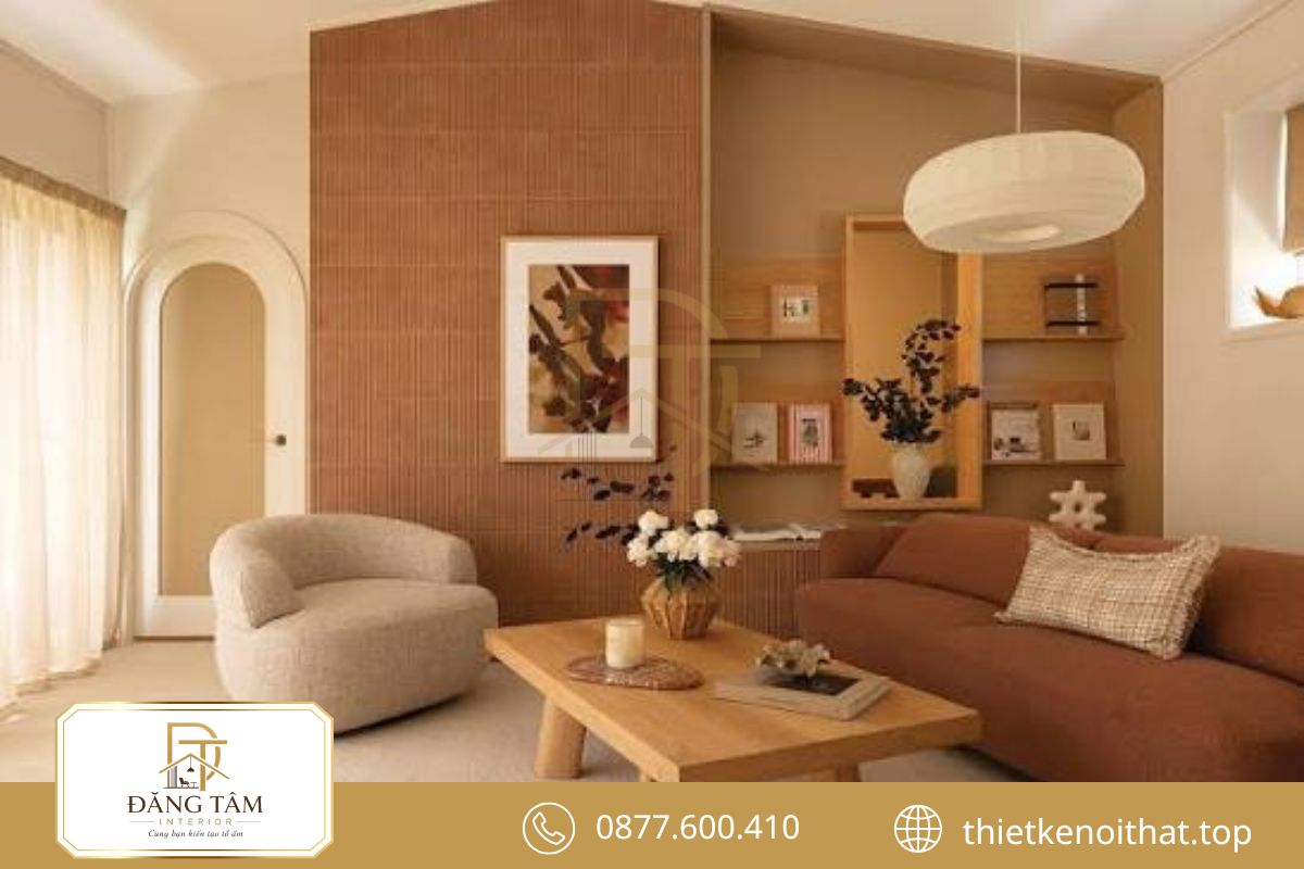 Màu nhấn được sử dụng vừa phải giúp nội thất căn hộ 68m2 cân bằng hơn 