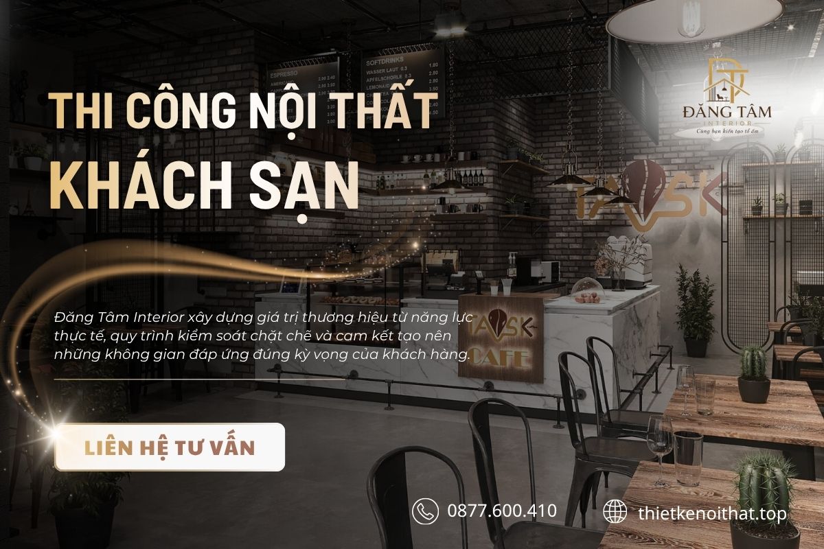 Đăng Tâm đồng hành từ tư vấn đến thiết kế và thi công nội thất khách sạn.