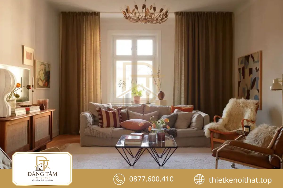 Nội thất căn hộ 68m2 phong cách Vintage ấm cúng và giàu cảm xúc 