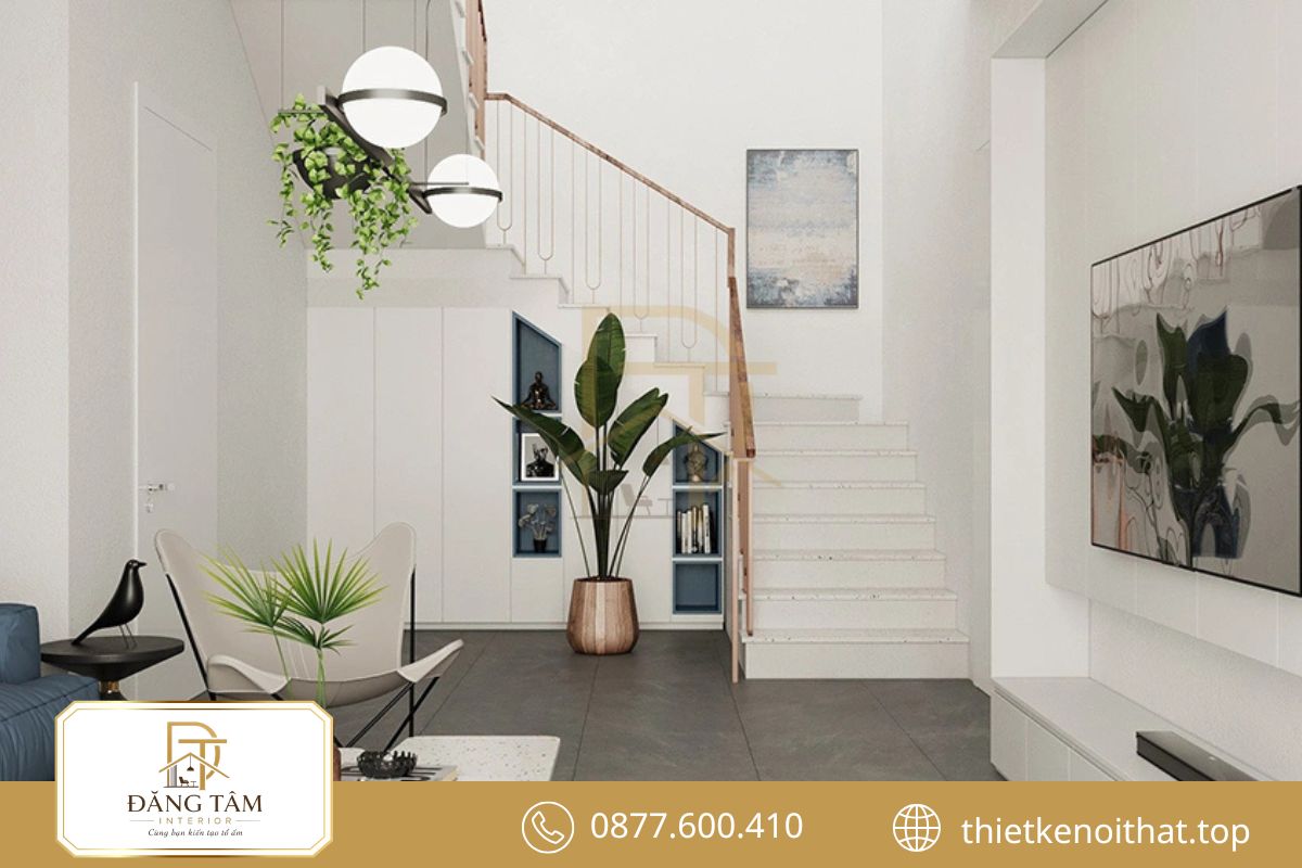 Nội thất nhà ống 3m tối giản mang đến không gian gọn gàng và thông thoáng