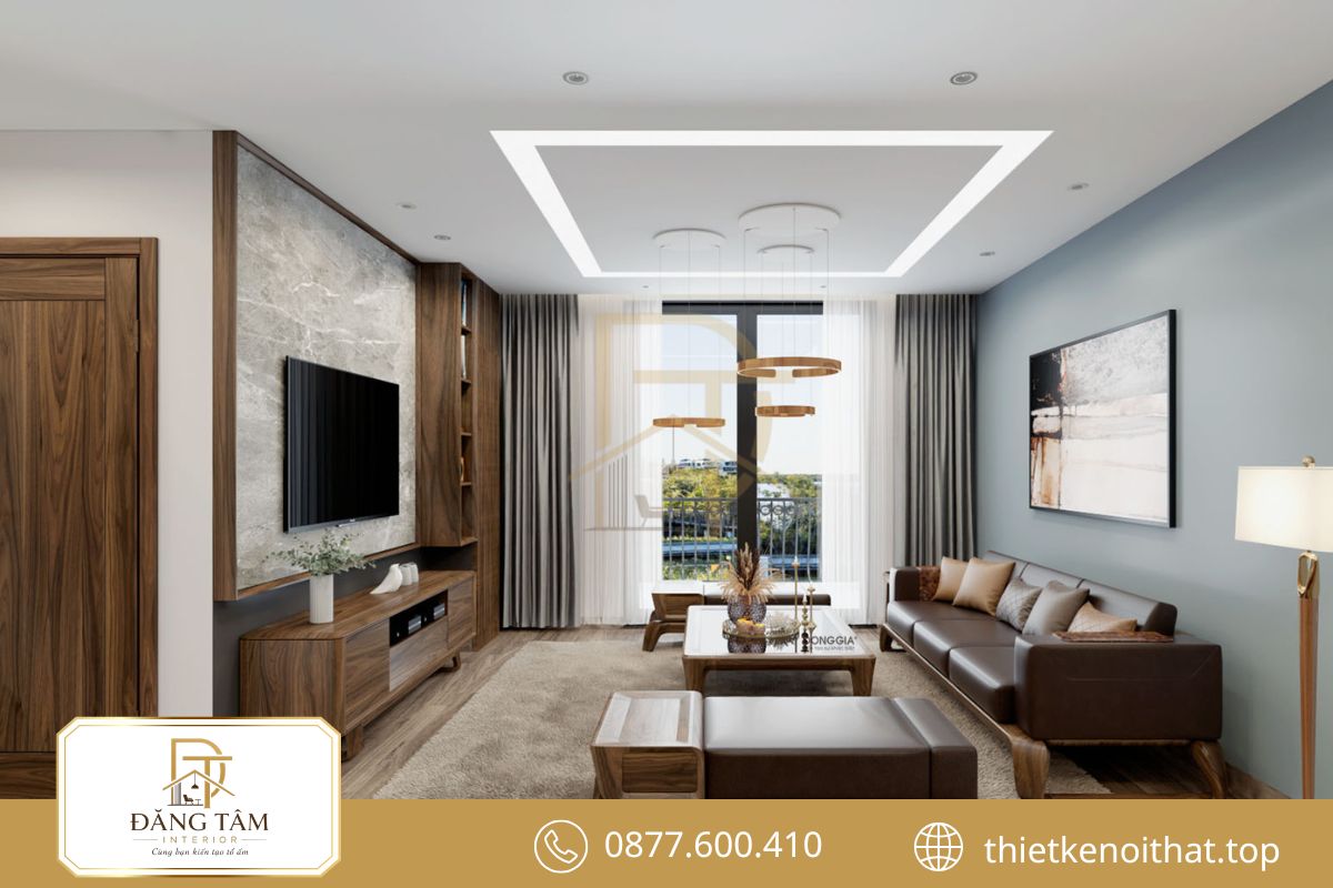 Bảng màu cân đối tạo chiều sâu cho thiết kế nội thất căn hộ chung cư