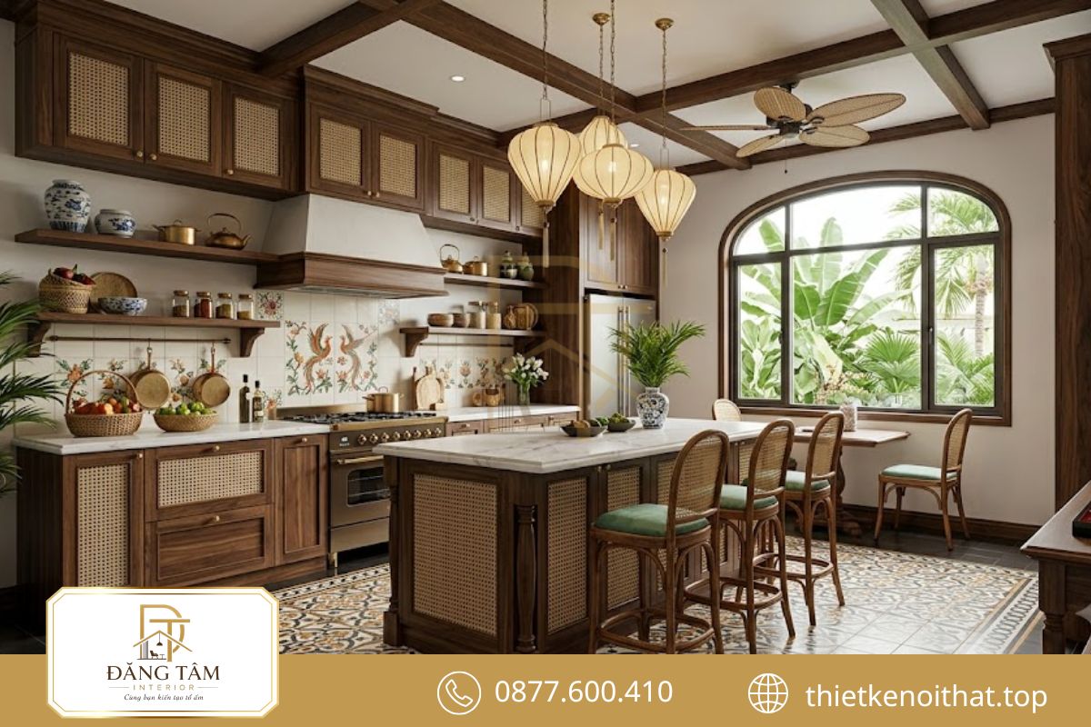 Họa tiết truyền thống hòa quyện kiến trúc Pháp tạo không gian đầy bản sắc