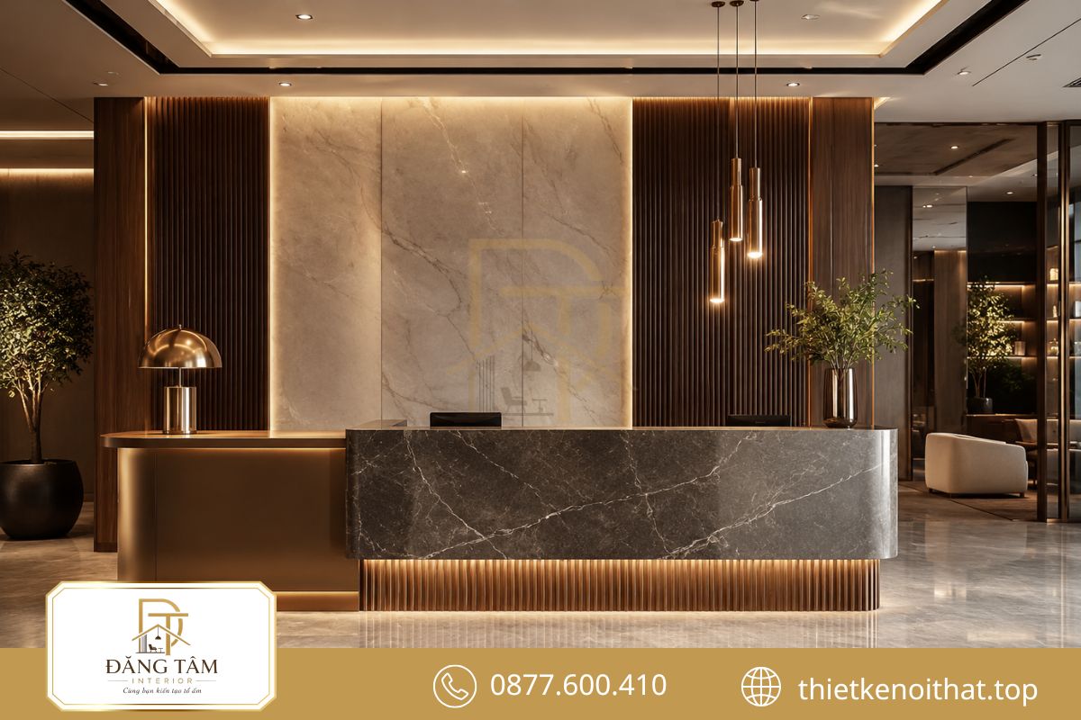 Quầy lễ tân nổi bật, tạo ấn tượng chuyên nghiệp ngay từ lần gặp đầu tiên Quầy lễ tân nổi bật, tạo ấn tượng chuyên nghiệp ngay từ lần gặp đầu tiên