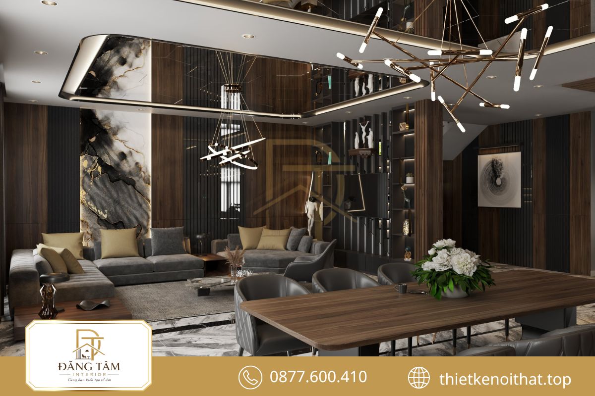 Đồng bộ vật liệu v&agrave; phong c&aacute;ch trong từng kh&ocirc;ng gian của c&ocirc;ng ty nội thất cao cấp