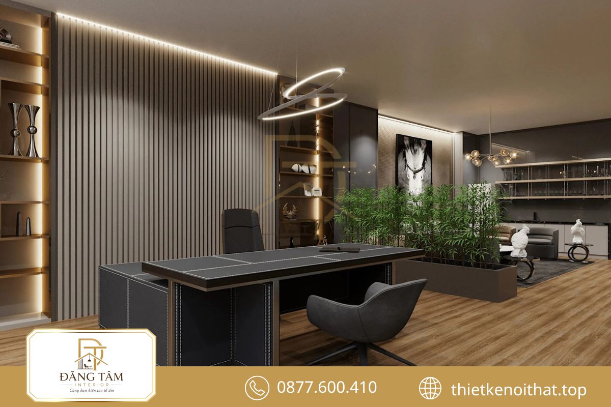 Thi công nội thất văn phòng phòng giám đốc sang trọng