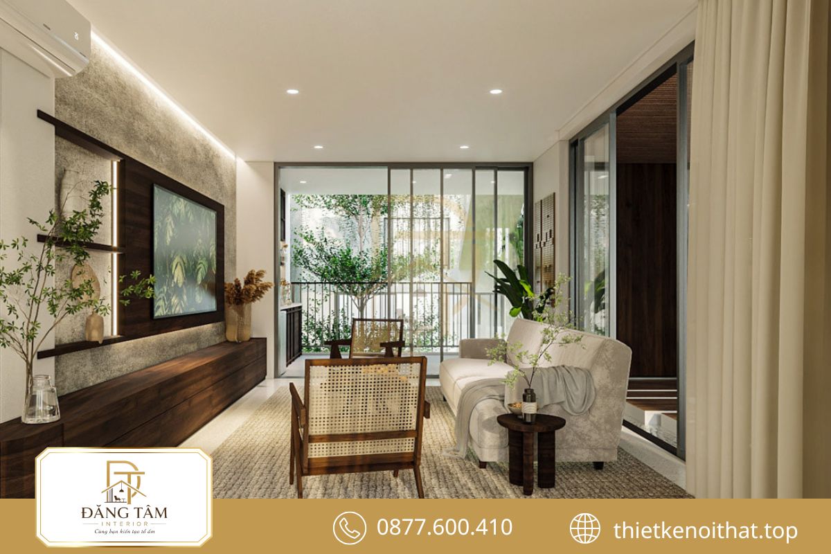 Thi công nội thất phòng khách đẹp tạo điểm nhấn sang trọng cho nhà phố