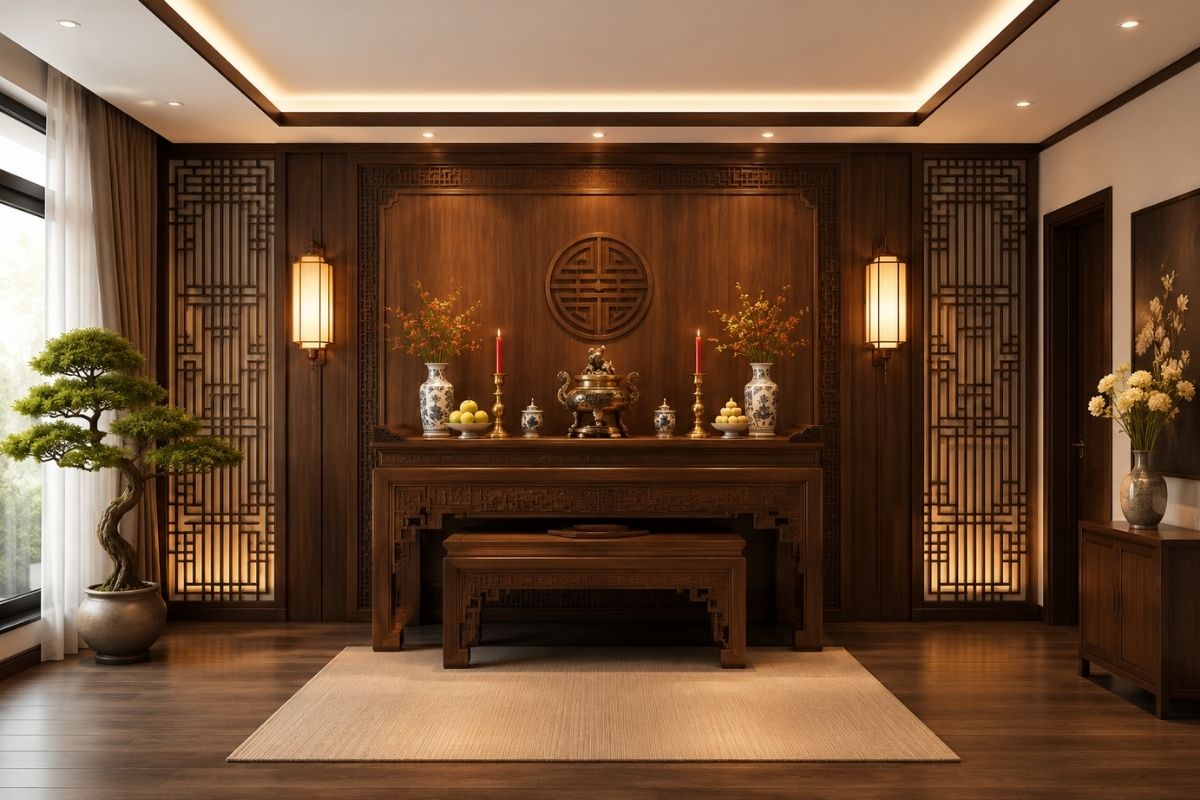 thi công nội thất phòng thờ