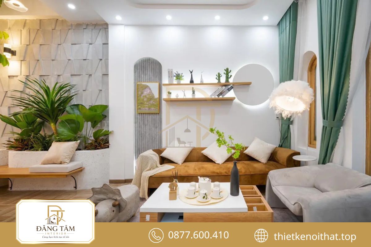 Thi công nội thất phòng khách giá rẻ vẫn bảo đảm thẩm mỹ và tiện nghi