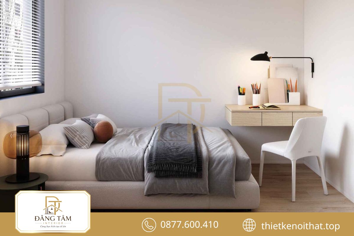 Phòng ngủ đơn giản, ấm cúng và phù hợp với nhịp sống gia đình