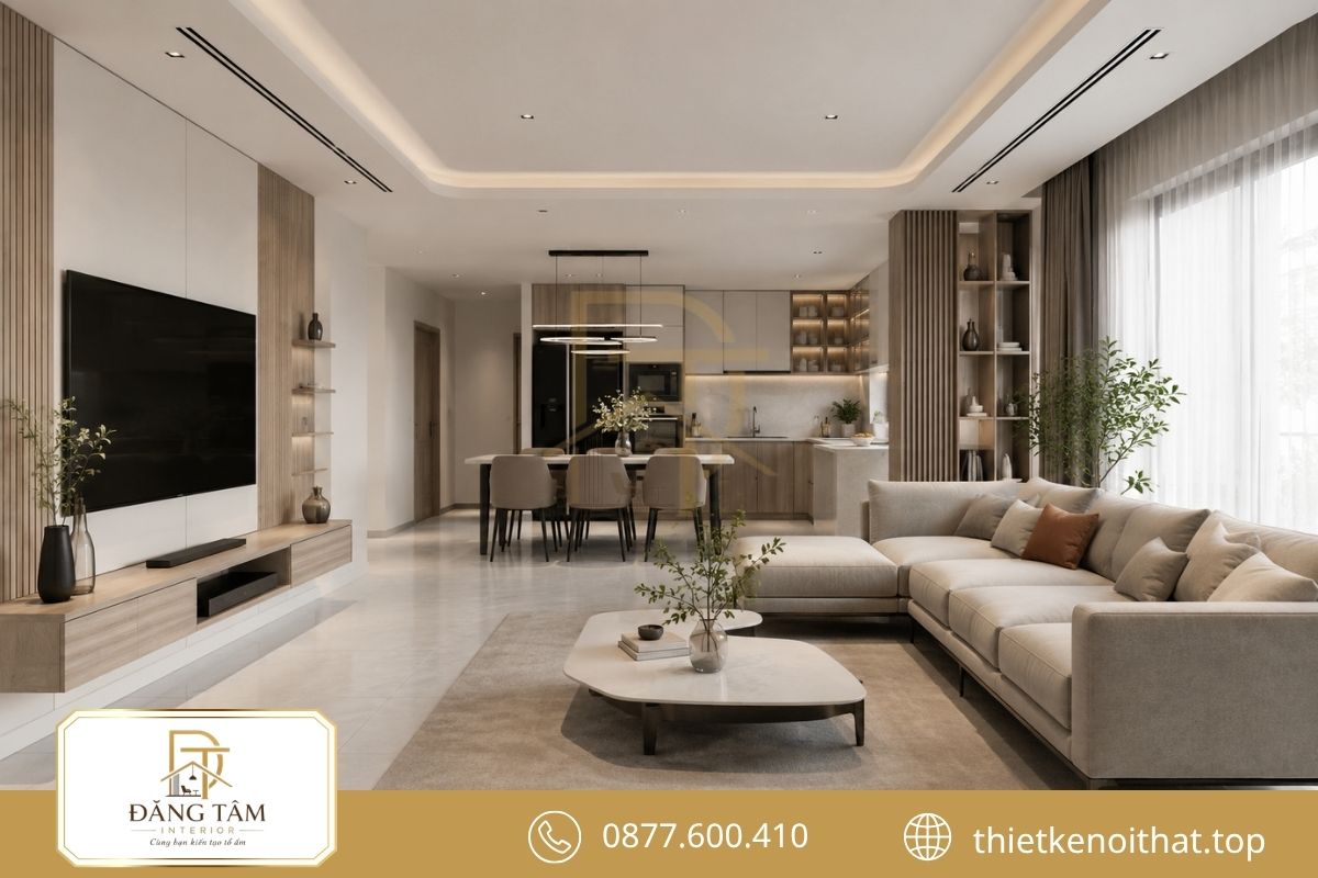 Thiết kế căn hộ 100m2 hiện đại tối giản, thoáng sáng và tiện nghi 