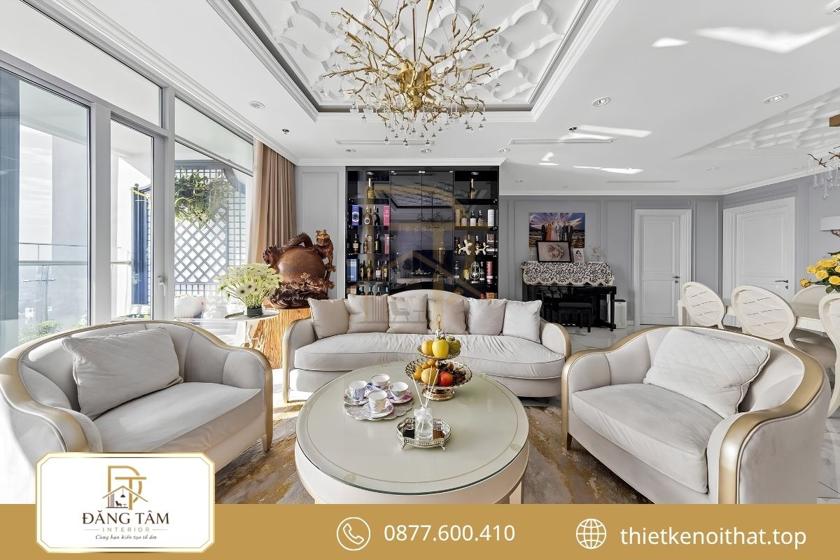 Thiết kế căn hộ chung cư 100m2 Tân cổ điển hiện đại, bền vững 