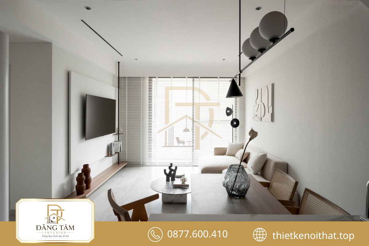 Thiết kế căn hộ chung cư hiện đại với đường nét tinh gọn và tiện nghi