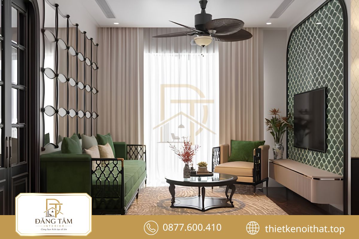 Ý tưởng mẫu căn hộ 70m2 Indochine giao thoa truyền thống và hiện đại