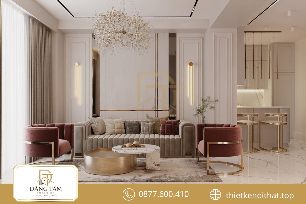 Không gian chung cư 70m2 tân cổ điển nổi bật với vẻ đẹp sang trọng