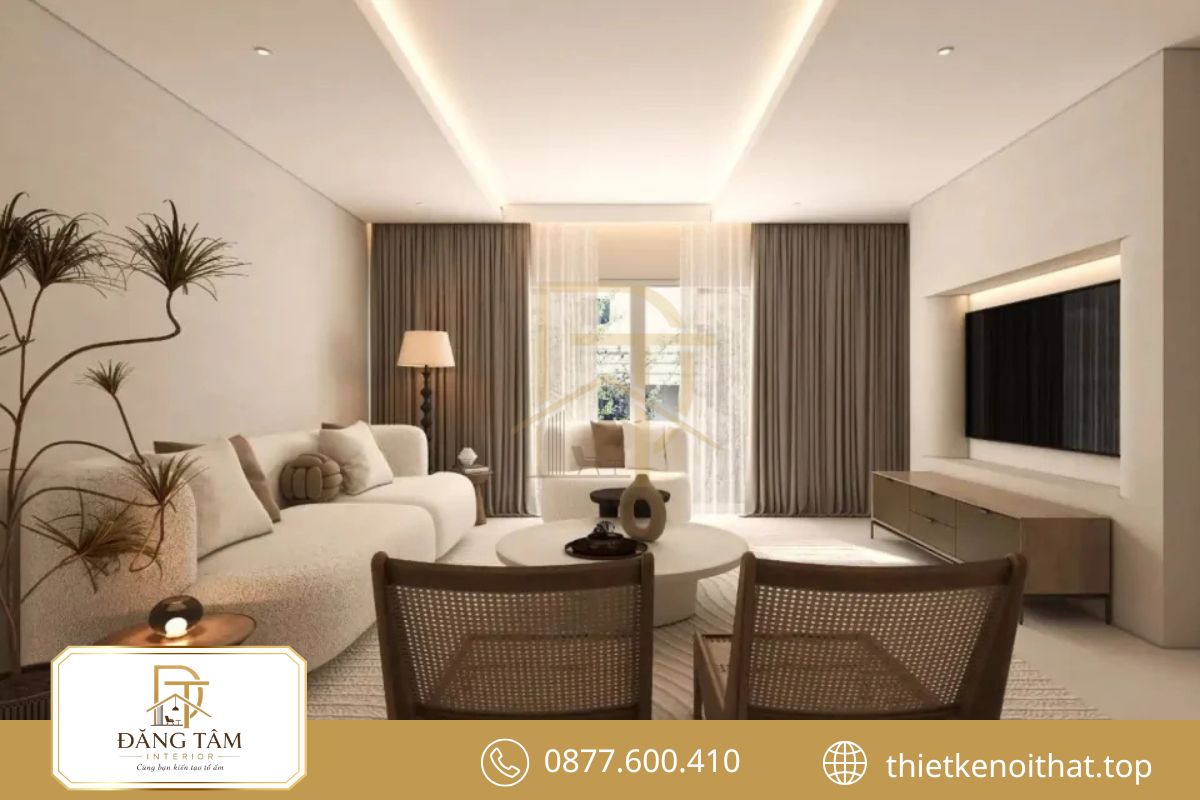 Chất liệu nguyên bản tạo nét riêng cho thiết kế chung cư phong cách Wabi Sabi