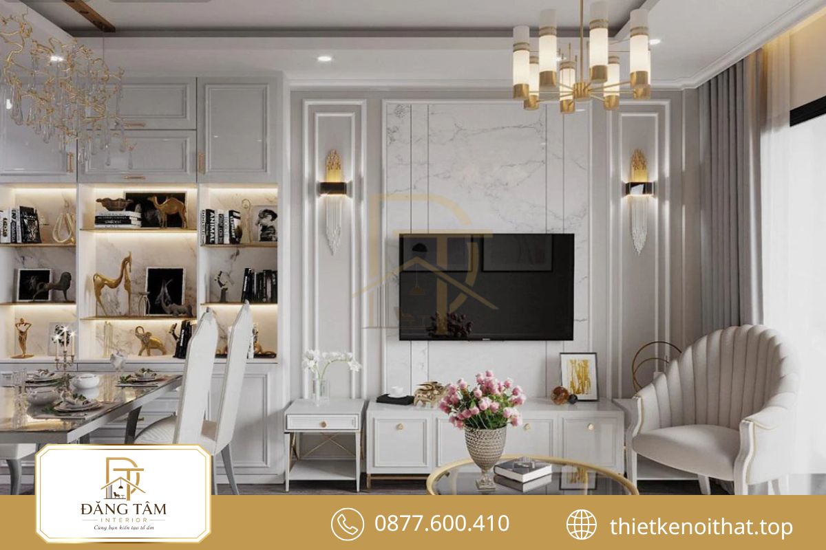 Đường nét thanh lịch tạo sức hút cho thiết kế chung cư đẹp tân cổ điển