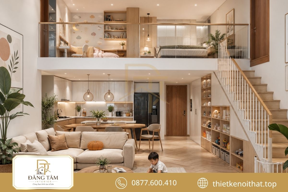 Duplex hai phòng ngủ an toàn, tiện nghi cho gia đình trẻ