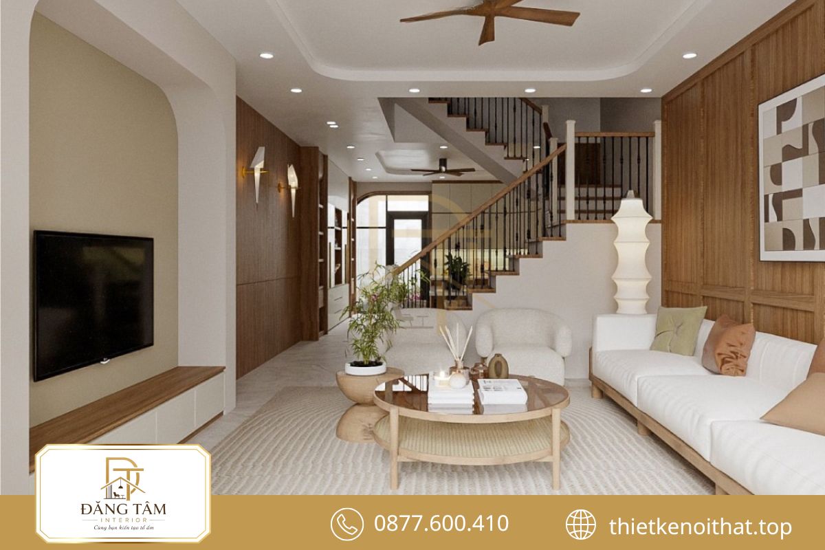 Thiết kế nhà ống 3m Wabi Sabi mộc mạc, tinh tế và thư giãn tự nhiên