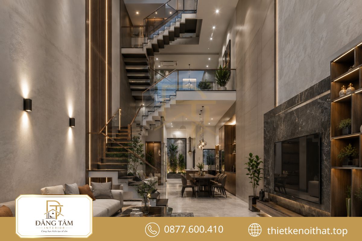 Thiết kế nội thất nhà ống 4m ba tầng hiện đại, tiện nghi và thông thoáng