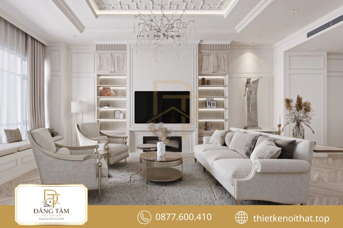Thiết kế nhà phố Tân cổ điển nổi bật với tỷ lệ cân đối và đường nét thanh lịch