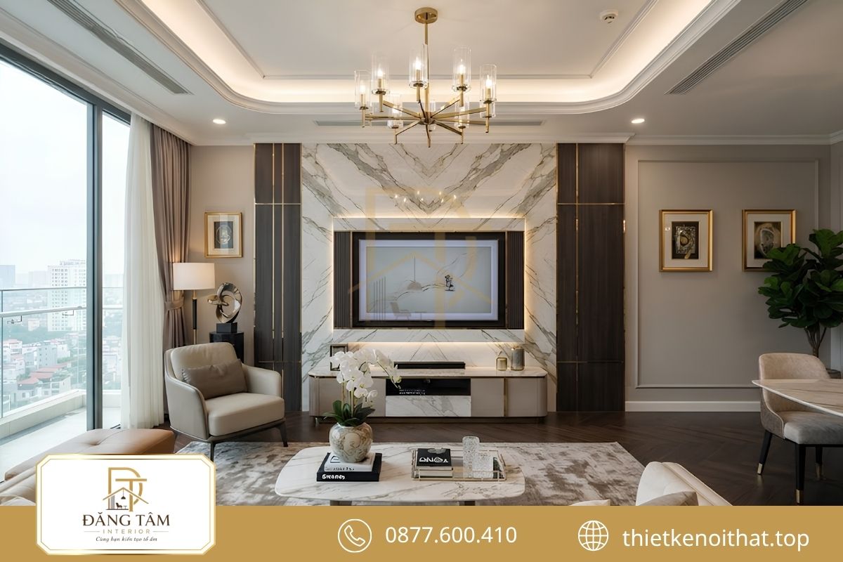 Thiết kế nội thất căn hộ chung cư 100m2 Luxury sang trọng, đẳng cấp 